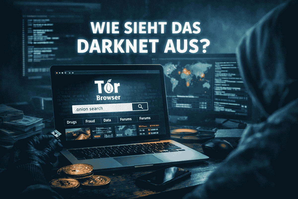 Tor-Browser auf Laptop - symbolisch für Darknet-Seiten